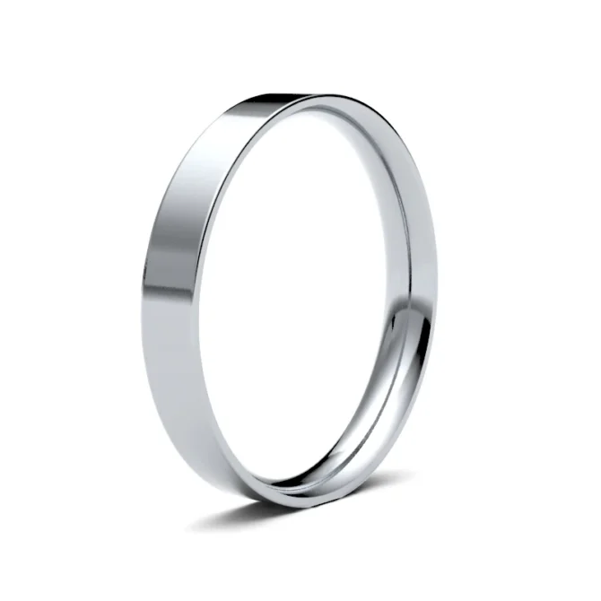 gents 3mm FCL wedding ring white